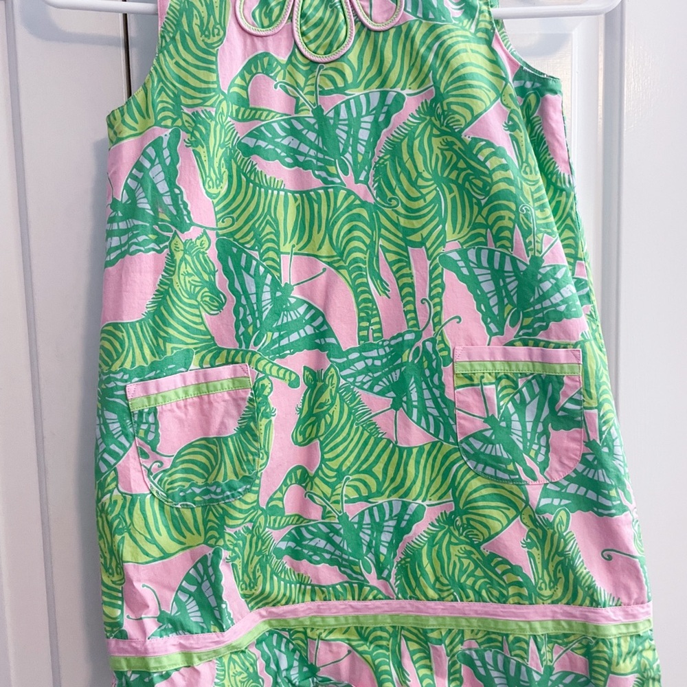 Lilly Pulitzer Pink and Green Shift Dress, size 6X
